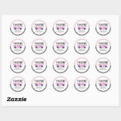Twee snelle roze race auto tweede verjaardag ronde sticker (Vel)