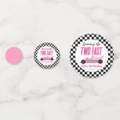 Twee snelle roze ritten tweede verjaardag confetti (Achterkanten)