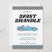 Twee snelle twee handvat jongen 2e tweede verjaard kaart (Voorkant)