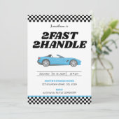 Twee snelle twee handvat jongen 2e tweede verjaard kaart (Staand voorkant)