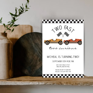 Twee snelle twee nieuwsgierige race auto tweede ve kaart