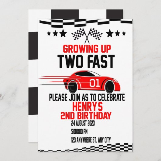 Twee snelle verjaardag 2 snelle Twee nieuwsgierige Kaart (Voorkant / Achterkant)