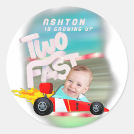 Twee snelle verjaardagsfeestjes ronde sticker