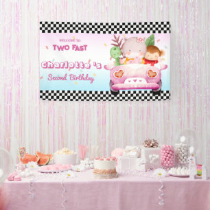 Twee Snelle wilde dier oerwoud Race Car 2e HBD Par Spandoek