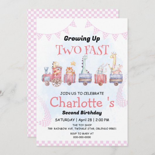 Twee snelle wilde oerwoud race auto 2e verjaardags kaart (Voorkant / Achterkant)