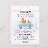 Twee snelle wilde oerwoud race auto 2e verjaardags kaart (Voorkant / Achterkant)