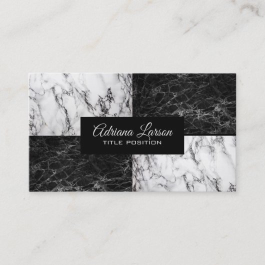 Twee soorten marmer visitekaartje (Voorkant)