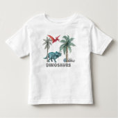 Twee speelse dinosauriërs in de jungle kinder shirts (Voorkant)