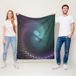 Twee spiraalvormige kleurrijke moderne abstracte f fleece deken