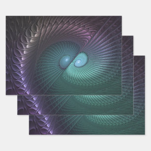 Twee spiraalvormige kleurrijke moderne abstracte f inpakpapier vel