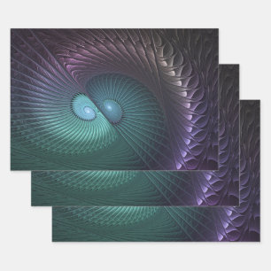 Twee spiraalvormige kleurrijke moderne abstracte f inpakpapier vel