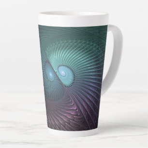 Twee spiraalvormige kleurrijke moderne abstracte f latte mok