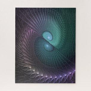 Twee spiraalvormige kleurrijke moderne abstracte f legpuzzel