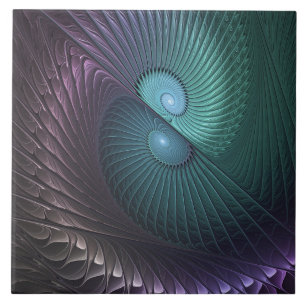 Twee spiraalvormige kleurrijke moderne abstracte f tegeltje