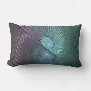 Twee spiralen Kleurrijke Moderne Abstracte Fractal Buitenkussen