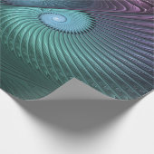 Twee spiralen Kleurrijke Moderne Abstracte Fractal Cadeaupapier (Hoek)