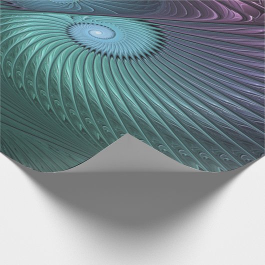 Twee spiralen Kleurrijke Moderne Abstracte Fractal Cadeaupapier (Hoek)