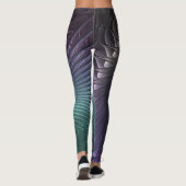 Twee spiralen Kleurrijke Moderne Abstracte Fractal Leggings (Achterkant)