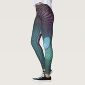 Twee spiralen Kleurrijke Moderne Abstracte Fractal Leggings (Links)