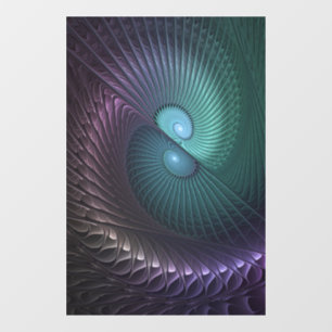 Twee spiralen Kleurrijke Moderne Abstracte Fractal Raamsticker