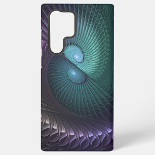 Twee spiralen Kleurrijke Moderne Abstracte Fractal Samsung Galaxy Hoesje