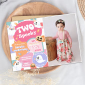 Twee spookachtige Halloween Groovy 2e verjaardagsf Kaart