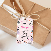 Twee spookachtige roze Halloween Cadeaulabel