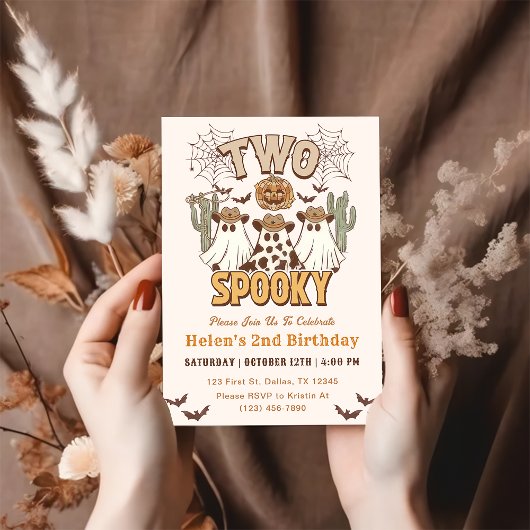 Twee Spooky 2e Verjaardag Western Feest Kaart
