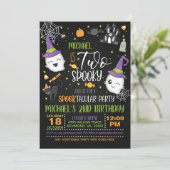 Twee Spooky Birthday Invitation - Blk Kaart (Staand voorkant)