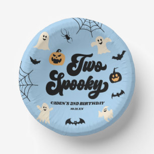 Twee Spooky Blue Halloween 2e verjaardagsfeest Papieren Kommen