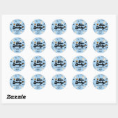 Twee Spooky Blue Halloween 2e verjaardagsfeest Ronde Sticker (Vel)