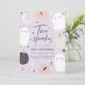 Twee Spooky Boho Halloween Ghost 2e Verjaardagsfee Kaart (Staand voorkant)