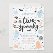 Twee spooky Cute Halloween Ghost 2e verjaardag Kaart (Voorkant)