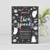 Twee spooky Cute Halloween Ghost 2e verjaardag Kaart (Staand voorkant)