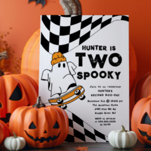 Twee Spooky Dude verjaardagsuitnodiging Kaart