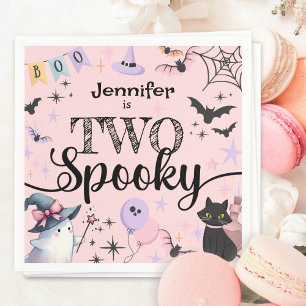 Twee Spooky Girl Schattige Ghost Halloween 2e Verj Servet