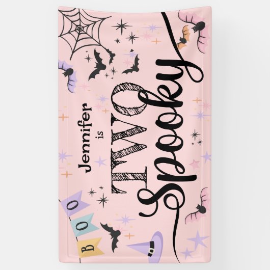 Twee Spooky Girl Schattige Ghost Halloween 2e Verj Spandoek (Verticaal)