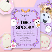 Twee Spooky Halloween 2e verjaardag foto uitnodigi