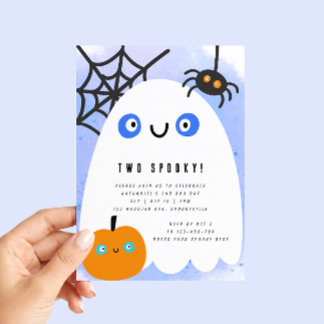 TWEE SPOOKY Halloween 2e verjaardagsuitnodiging Kaart
