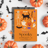 Twee Spooky Halloween Motieven Sinaasappel 2e Verj Kaart