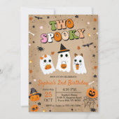 Twee Spooky Halloween Schattigee Ghost 2e Verjaard Kaart (Voorkant)
