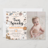 Twee Spooky Halloween Schattigee Ghost Verjaardags Kaart (Voorkant)