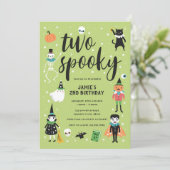 Twee spooky Halloween uitnodiging (Staand voorkant)