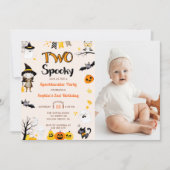 Twee Spooky Leuke Halloween 2e Verjaardag Foto Kaart (Voorkant)