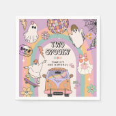 Twee Spooky Retro Fun 2e Verjaardagsfeest Servet (Voorkant)