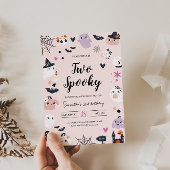 Twee Spooky Roze Halloween Verjaardag Uitnodiging