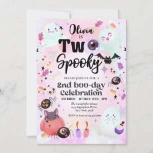 twee spooky roze spook Halloween Kaart