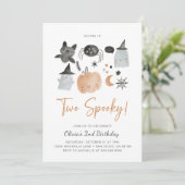 Twee Spooky | Spook Uitnodiging | Spooky 2de verja (Staand voorkant)