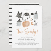 Twee Spooky | Spook Uitnodiging | Spooky 2de verja (Voorkant / Achterkant)