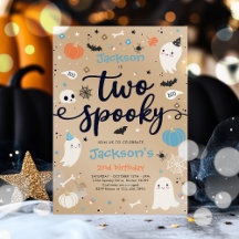 Twee Spooky Vintage Halloween Ghost 2e verjaardag